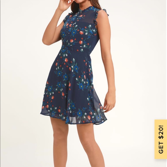[Lulu’s] NWOT Porch Swing Floral Skater Dress - Picture 3 of 4